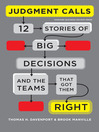 Judgment Calls (MP3): Twelve Stories of Big Decisions and the Teams That Got Them Right